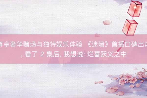 尊享奢华赌场与独特娱乐体验 《迷墙》首播口碑出炉， 看了 2 集后， 我想说: 烂喜跃义之中