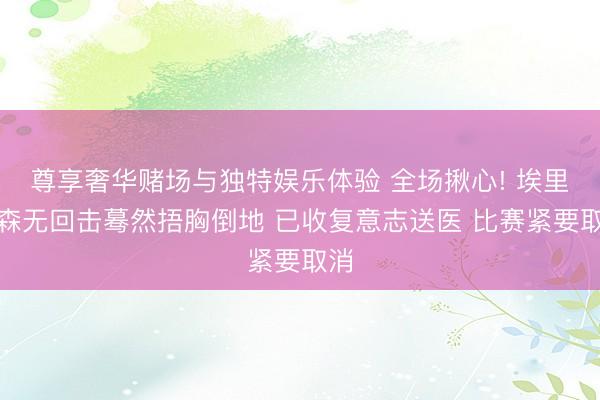 尊享奢华赌场与独特娱乐体验 全场揪心! 埃里克森无回击蓦然捂胸倒地 已收复意志送医 比赛紧要取消