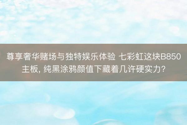 尊享奢华赌场与独特娱乐体验 七彩虹这块B850主板， 纯黑涂鸦颜值下藏着几许硬实力?